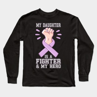 Daughter Fighter & Hero Leukemia Cancer Awareness - Best gift Long Sleeve T-Shirt